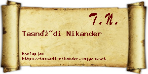 Tasnádi Nikander névjegykártya